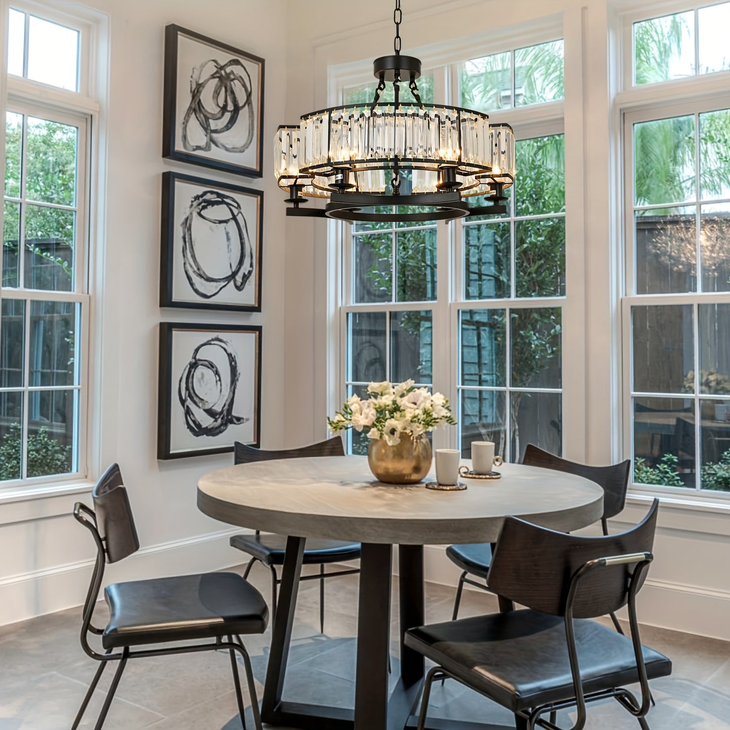 Modern Golden Crystal Chandelier Adjustable Pendant Light for Living Room Dining Room Bedroom, Chandelier for Bedroom, Bedroom Ceiling Light, Home Decor Lighting, Bedroom Lighting, Elegant Chandelier, Contemporary Design, Dur