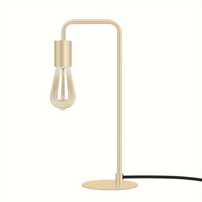 Modern Industrial Edison Bulb Compatible Bedside Lamp - Curved Tube Table Suitable for Bedroom, Living Room, Dorm - Metal Base, Compatible for Edison (Bulb Not Included)