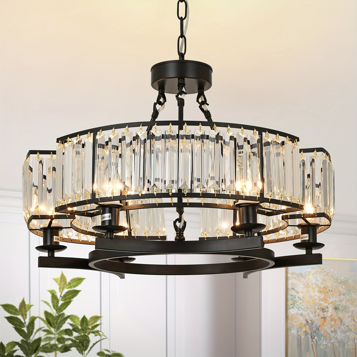 Modern Golden Crystal Chandelier Adjustable Pendant Light for Living Room Dining Room Bedroom, Chandelier for Bedroom, Bedroom Ceiling Light, Home Decor Lighting, Bedroom Lighting, Elegant Chandelier, Contemporary Design, Dur