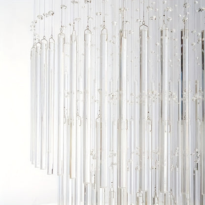 71 Inch Circular Crystal Lighting Fixture, Modern Ceiling Mounted Crystal Chandelier, Suitable for Villas, Apartments, Corridors, Living Rooms (including Light Source)