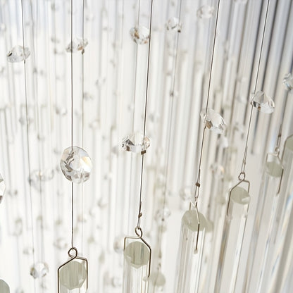 71 Inch Circular Crystal Lighting Fixture, Modern Ceiling Mounted Crystal Chandelier, Suitable for Villas, Apartments, Corridors, Living Rooms (including Light Source)