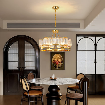 Modern Golden Crystal Chandelier Adjustable Pendant Light for Living Room Dining Room Bedroom, Chandelier for Bedroom, Bedroom Ceiling Light, Home Decor Lighting, Bedroom Lighting, Elegant Chandelier, Contemporary Design, Dur