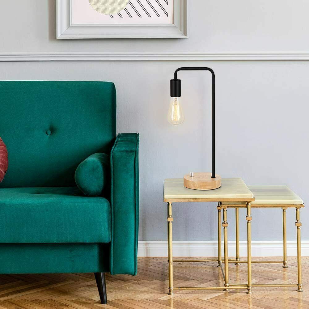 Set of 2 Edison Table Lamp, Industrial Bedside Lamps, Wood Desk Lamp Pairs for nightstand Dressers Coffee Table Study Desk in Bedroom, Guest Room