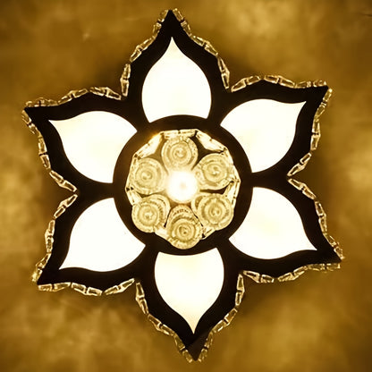 Modern Light Luxury Crystal Ceiling Lamp with a Square/Flower Shape, Featuring LED Three-Color Dimming, Suitable for Bedrooms, Living Rooms, Dining Rooms, Studies, Walk-In Closets, And Hallways. It Is Adaptable for Various In