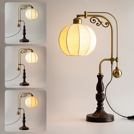 Vintage fabric lampshade Vintage decoration and ornamentation Bedside table lamp for the bedroom  night light for the living room bar Decorative table lamp for home decoration Ambient lighting for theme hotel and guesthouse/B